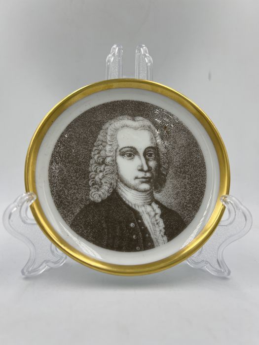 Talerzyk ozdobny Fürstenberg Anders Celsius złocony sygnowany