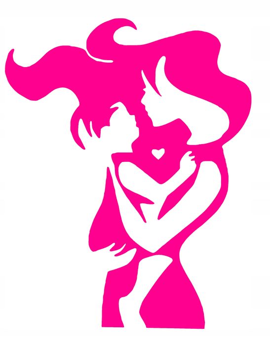 Dekoracja Na okno Gazetkę Dzień Mamy Taty Mama z dzieckiem 2 36,5x29cm