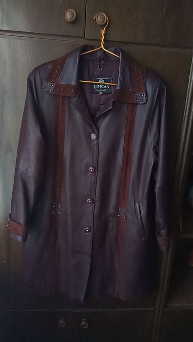 Турецкое кож утепл.пальто 52-54