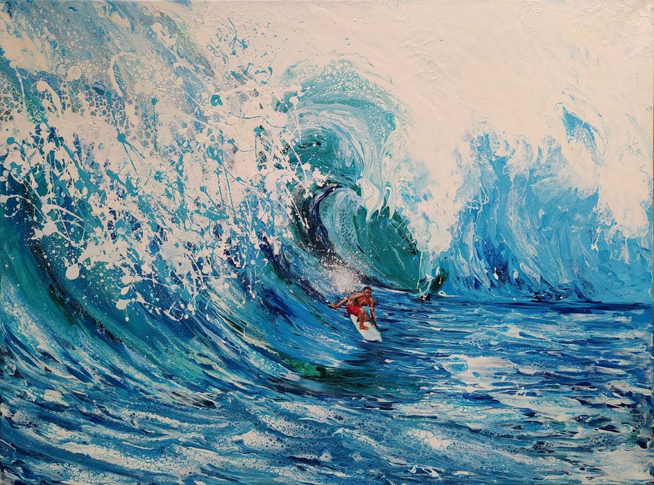 Surfer. Morze Ocean Obraz 80x60 Abstrakcja