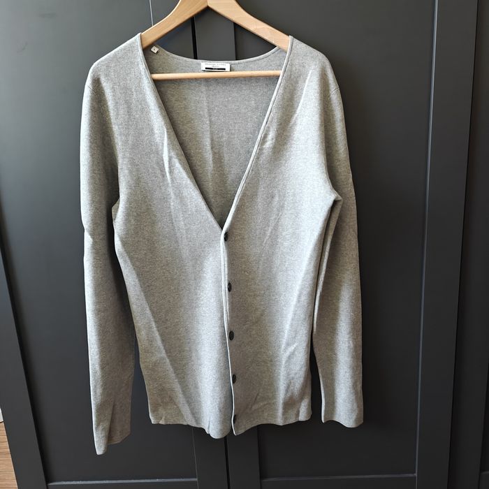 Sweter kardigan zapinany na guziki dekolt V  bawełna L Selected homme