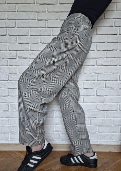 Primark 36 Nowe Szerokie Spodnie w kratę Wysoki Stan