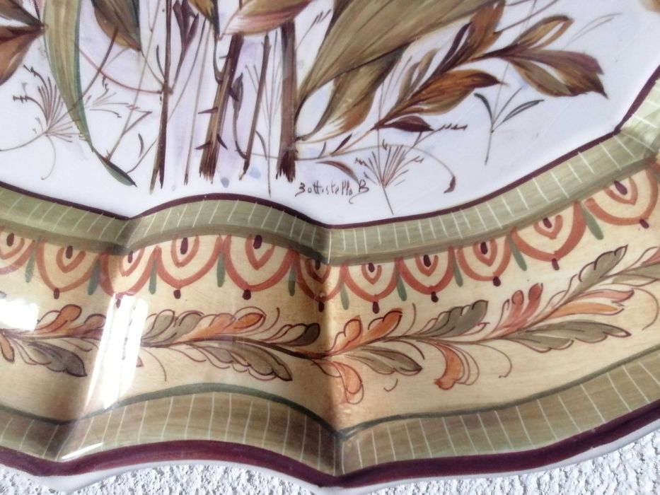 Prato de Grandes Dimensões em Faiança Italiana - 60 cm Diâmetro