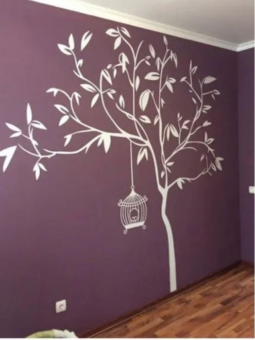 Виниловая интерьерная наклейка на стену Летний сад белая