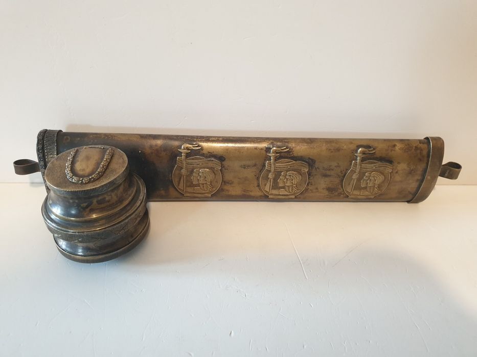 Antique Ottoman Brass Travel Inkwell