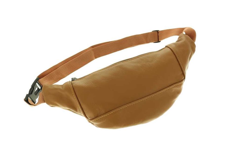 Skórzana nerka do pasa nerka na ramię karmelowa skórzana 100%