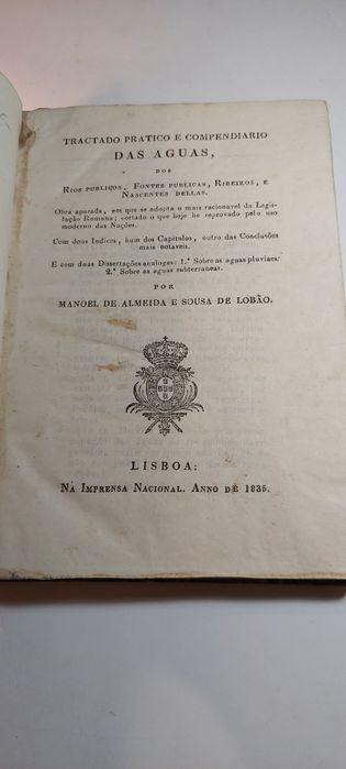 Tractado Pratico e Compendiario das Aguas - Manoel de Lobão (1835]