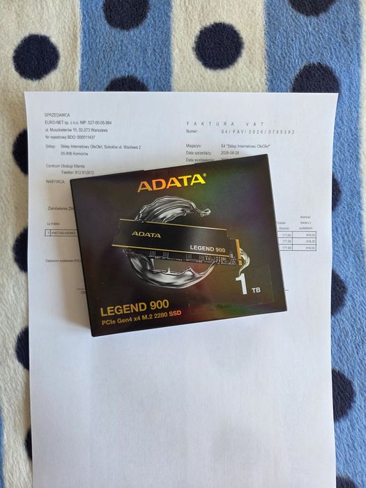 Adata Legend 900 1TB M.2 NVMe PCIe4x4 (SLEG9001TCS) Nowy + 5 Lat Gwarancji