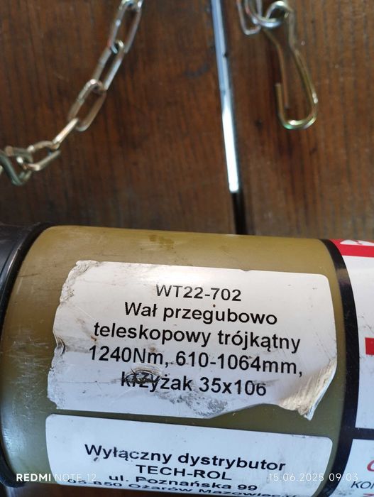 wałek wom marki KARDAN,do ciągnika.