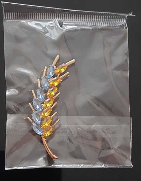 Брошка колос с камнями