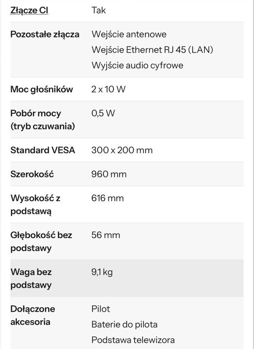 Telewizor Sony Bravia 43 cale  Model KDL-43WD755