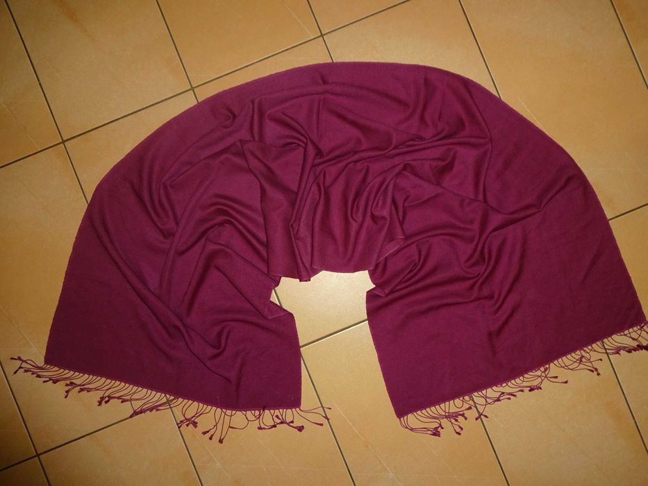 100% PURE PASHMINA made in England kaszmirowy duży szal szalik