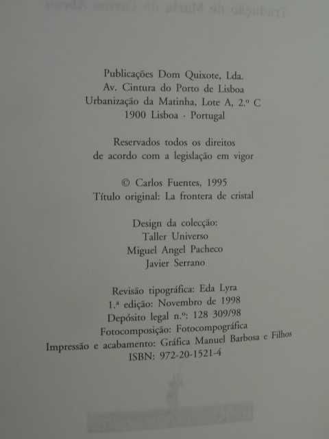 A Fronteira de Vidro de Carlos Fuentes - 1ª Edição