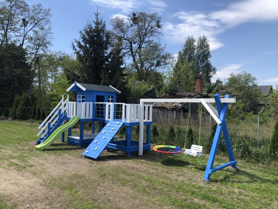 Plac zabaw DORI gniazdo bocianie wspinaczka ślizg huśtawka dla dzieci