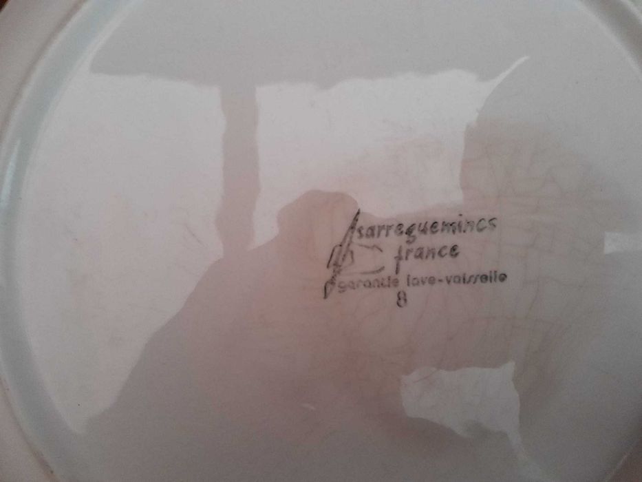 conjunto 4 pratos  Sarreguemines  em relevo de peixe