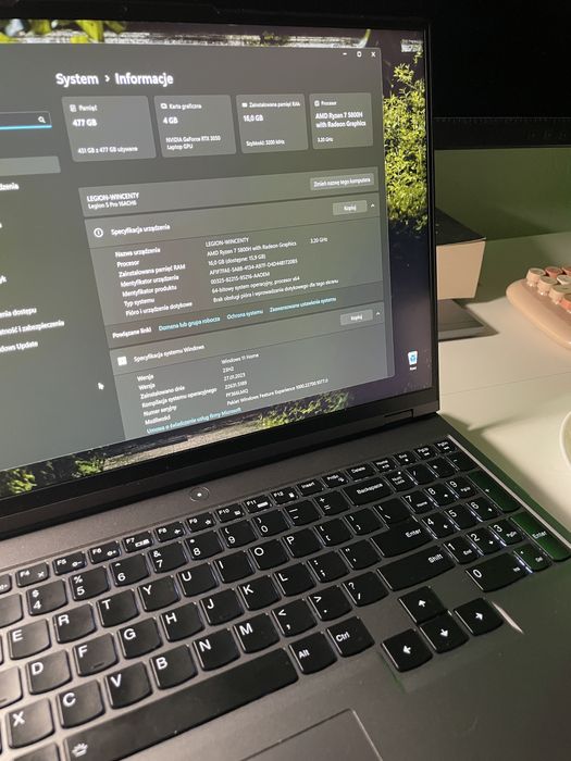 Laptop Lenovo Legion 5 Pro 16” IPS, Ryzen 7, RTX 3050, 16GB ram,512SSD