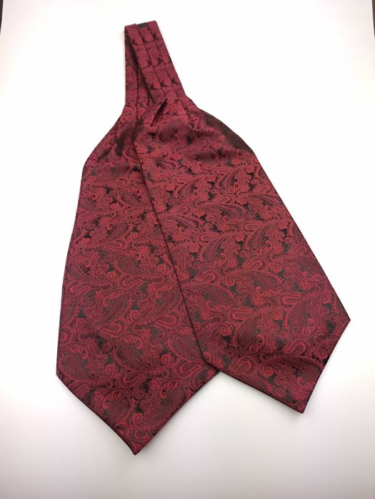 Czerwony bordowy krawat paisley zm94