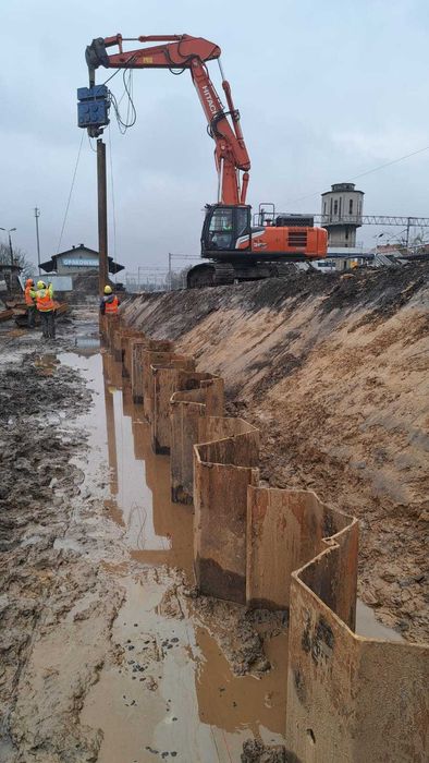 Larseny zabezpieczenia wykopów pale palisadyCFA, ścianki berlińskie,