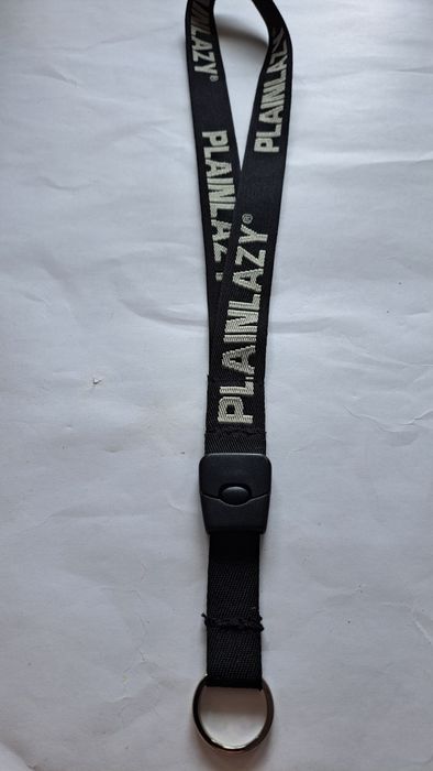 Smycz Plain Lazy, czarna, nowa, z odpinaną końcówką