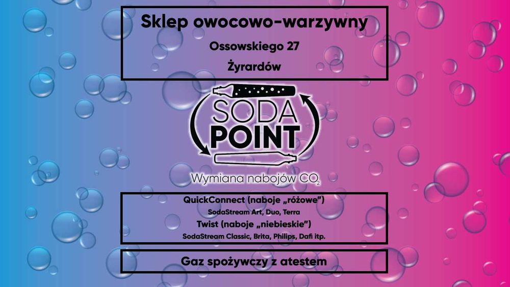 Sodastream Żyrardów, Ossowskiego 27 Wymiana nabojów CO2