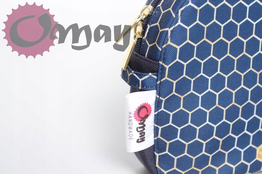 Granatowy organizer OBAG MOON LIGHT złote plastry miód 2kieszenie OMAY