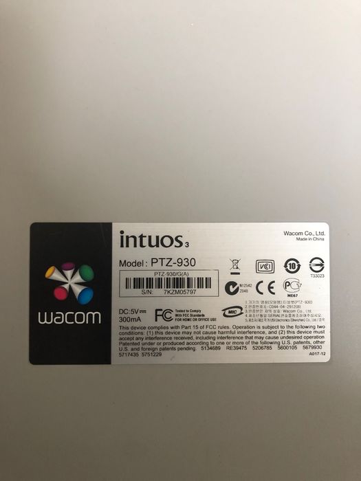 WACOM Intuos3 Digital Drawing Tablet64752417342083122