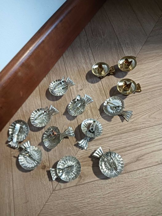 Uchwyty metalowe klipsy na świeczki na choinkę zestaw 13szt