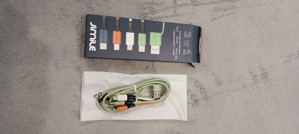 Kabel USB do ladowania - iPhone,micro USB,Typ C