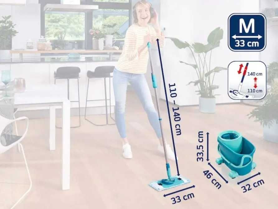 Набір для миття підлоги Leifheit CLEAN TWIST M Ergo Mobile Set 52121 з відром 6 л і візком