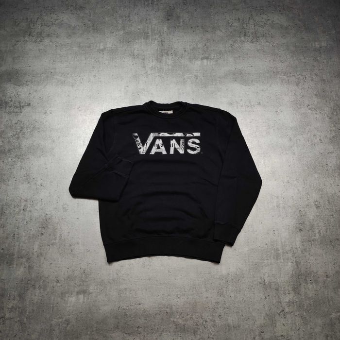 MĘSKA Bluza Bawełna PREMIUM Skate Vans off The Wall Czarna bez Kaptur