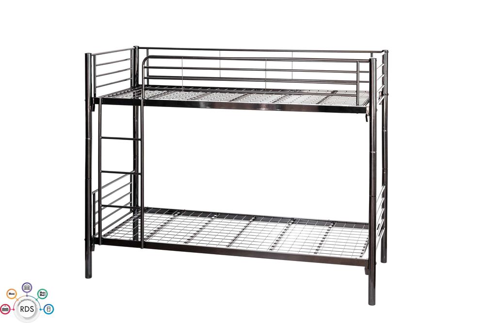 Łóżko metalowe piętrowe z materacami hotelowe kwaterowe 200x90 cm