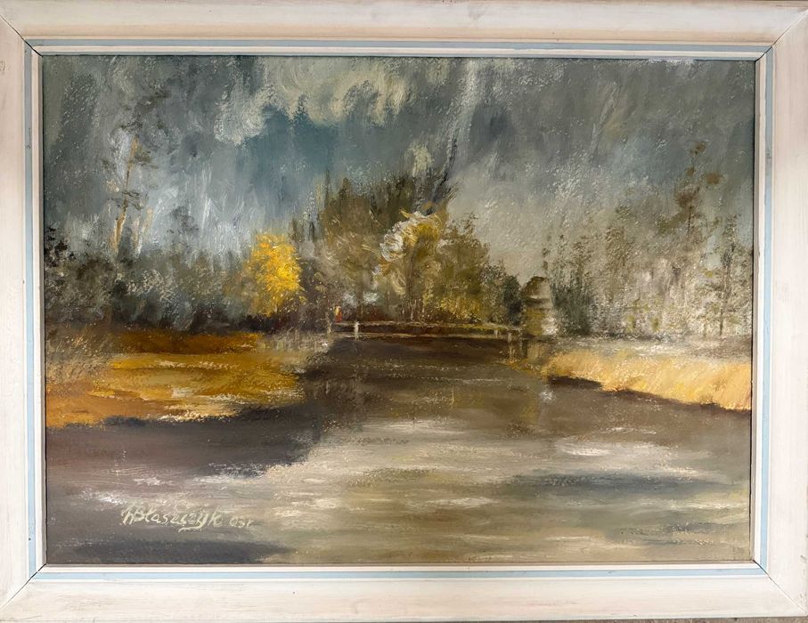 Obraz olejny. Pejzaż. 59x79 cm.