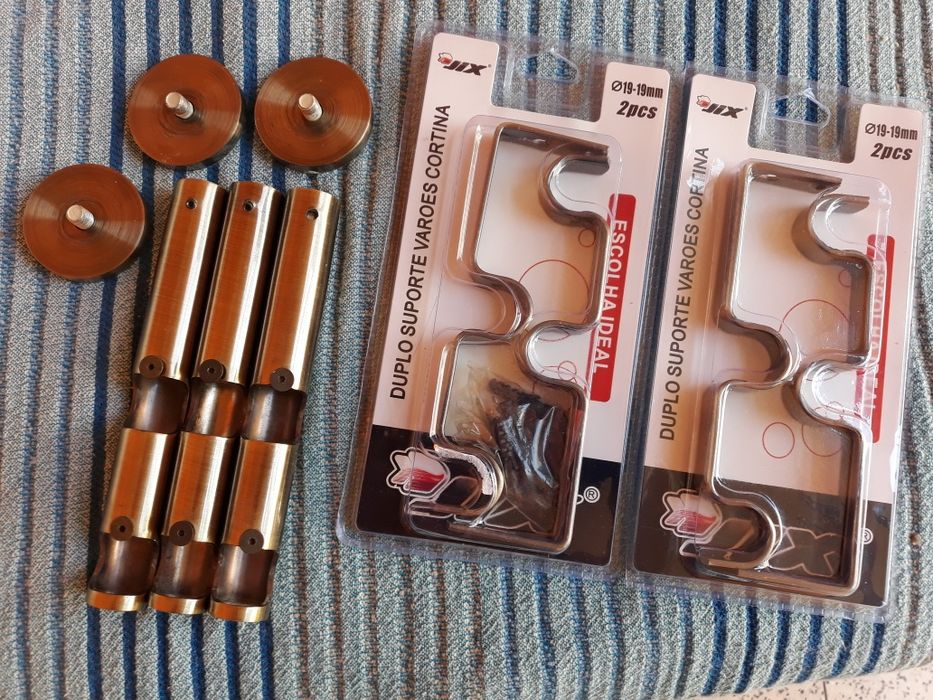 Suportes cortinas bronze - preto