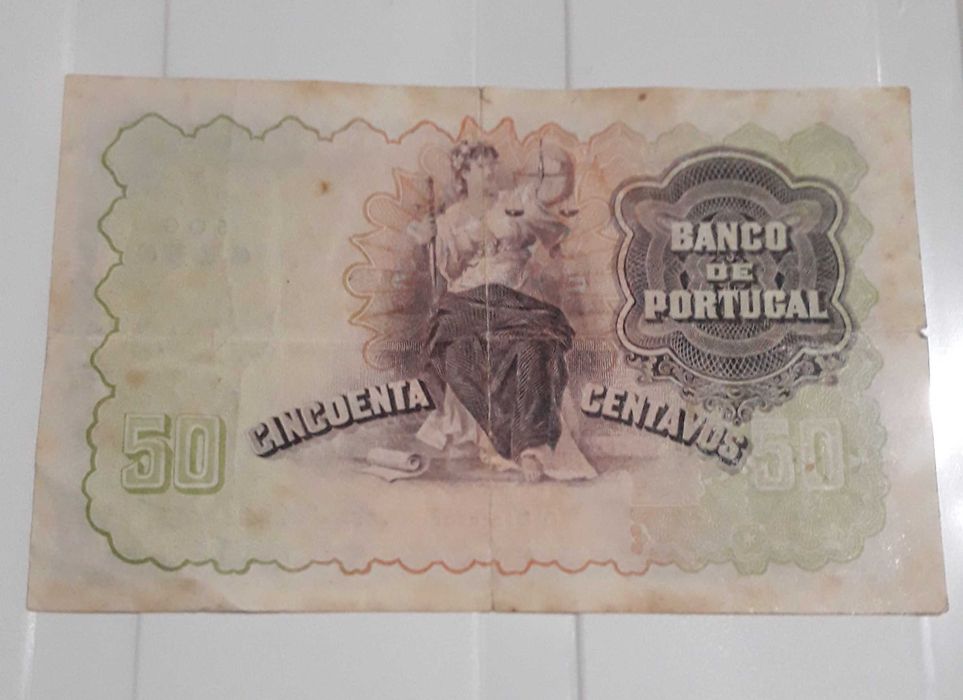 Nota 50 centavos de 1920 'Mulher com Barco na Mão'