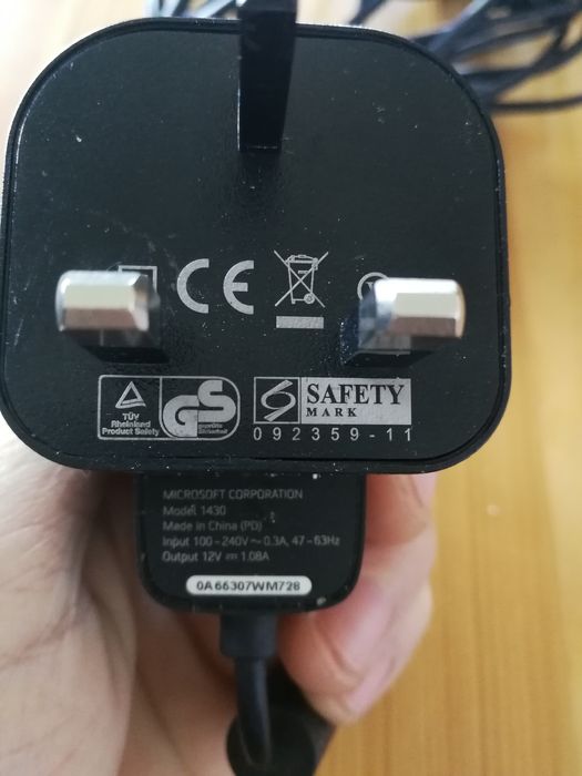 Xbox kinekt, kabel zasilający.