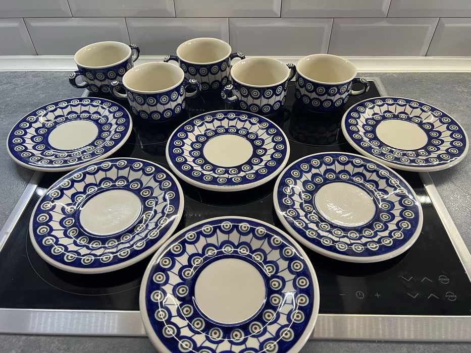 Porcelana Bolesławiecka Zestaw Bulionówka + Talerzyk