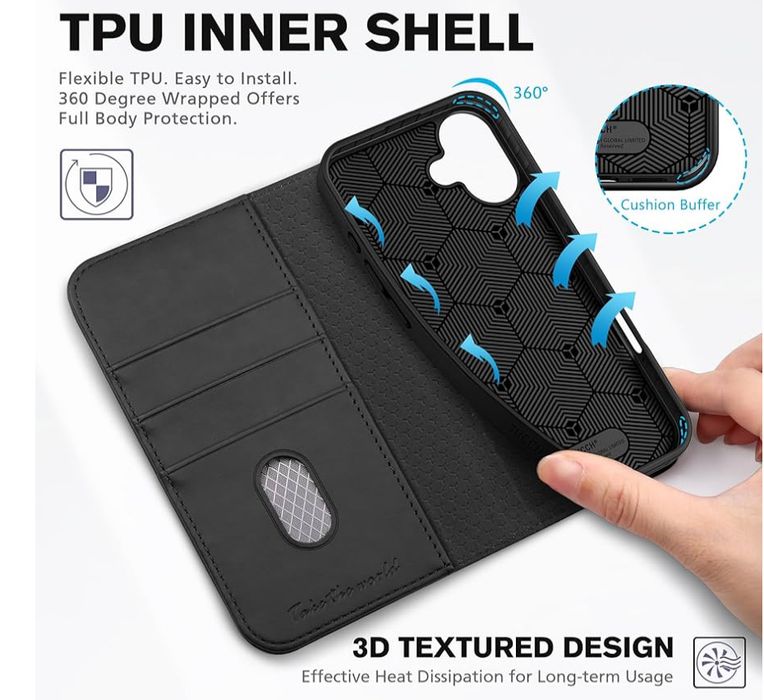 TUCCH Etui / Case do iPhone 16 Plus, czarne