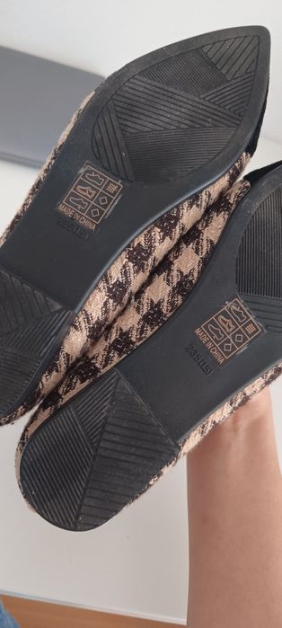 Buty damskie balerinki 37 w kratkę pepitke