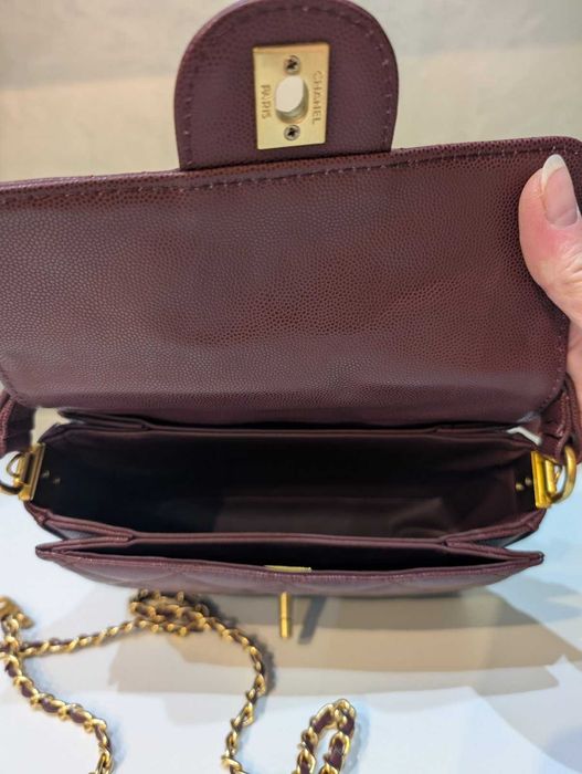 Сумочка Chanel 19 см ‼️Люкс якість‼️з натуральної шкіри колір "спіла вишня"