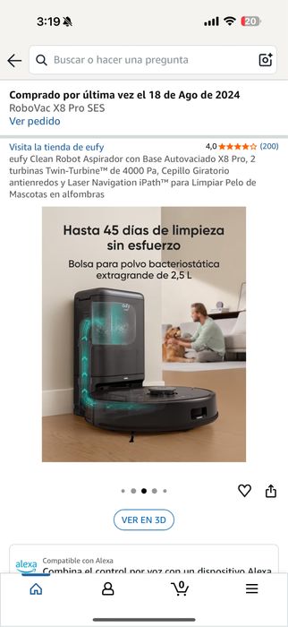 Eufy Clean X8 Pro com Base Autodescarregável - Twin-Turbine 4000Pa