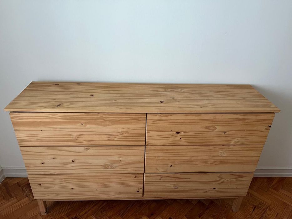 Cómoda em pinho com 6 gavetas IKEA TARVA