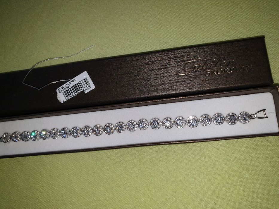 Bransoletka srebro 925 Jubiler Skorpion cyrkonie 19cm NOWA