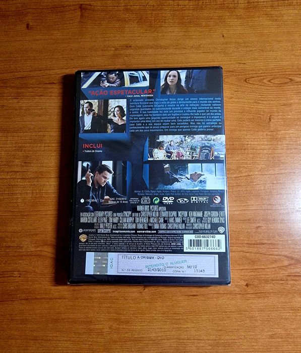 A ORIGEM (Christopher Nolan) Leonardo DiCaprio/Ellen Page NOVO/SELADO