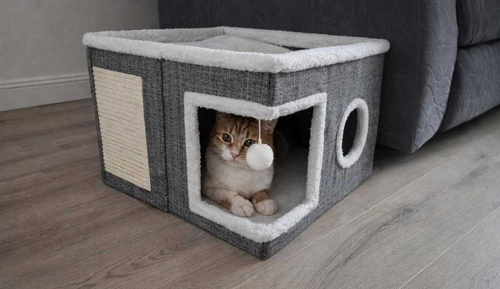 DOMEK dla kota LEGOWISKO budka drapak 3w1 miękkie przytulne posłanie