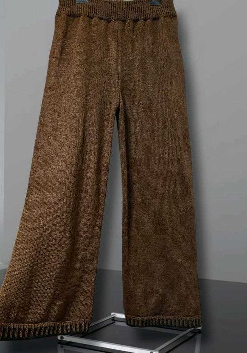 Широкие вязаные брюки зимние брюки трубы, р. L/XL