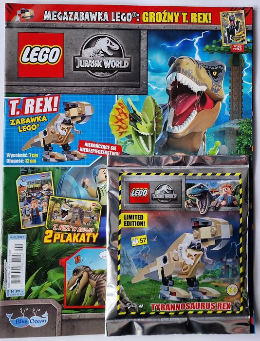 9 X magazyn Lego klocki JURASSIC WORLD ROK 2022 zestaw folia+GRATIS