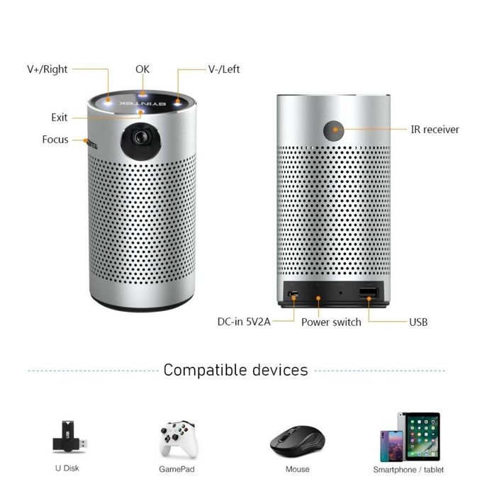 Портативный DLP проектор BYINTEK P7 карманный