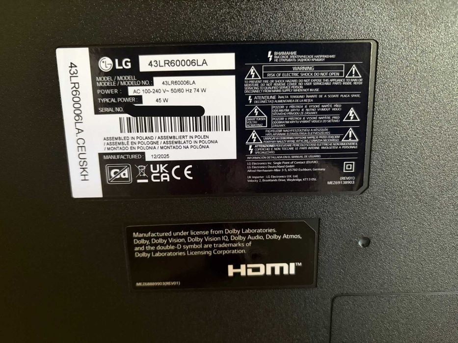 TV LG 43" 43LR60006LA Full HD Smart TV – Como Nova – Garantia