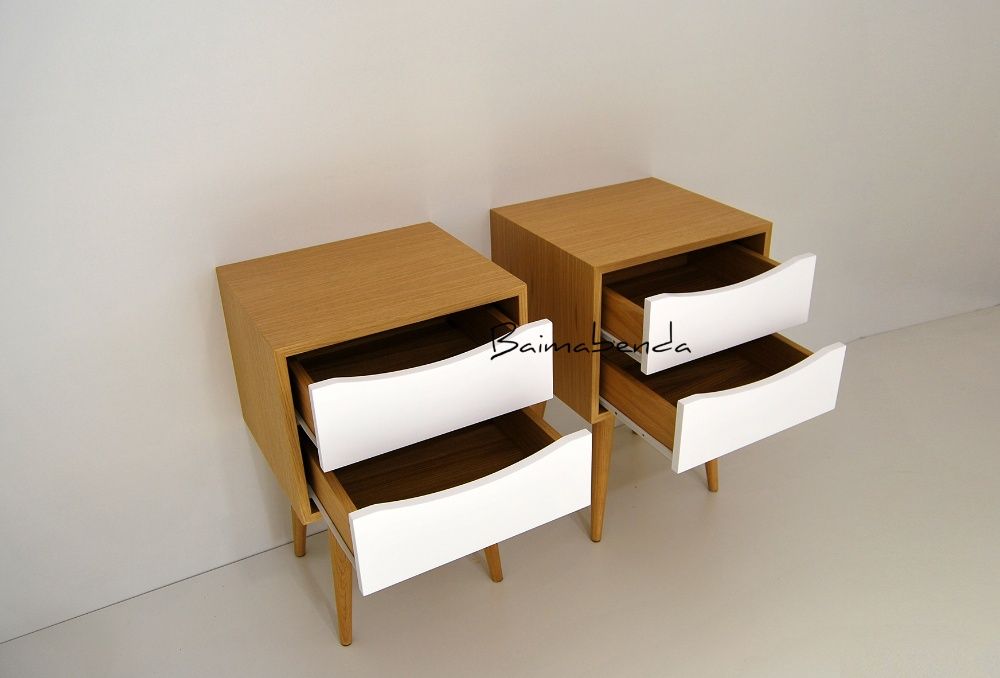 Par Mesas de Cabeceira / Retro Vintage / Estilo Nórdico