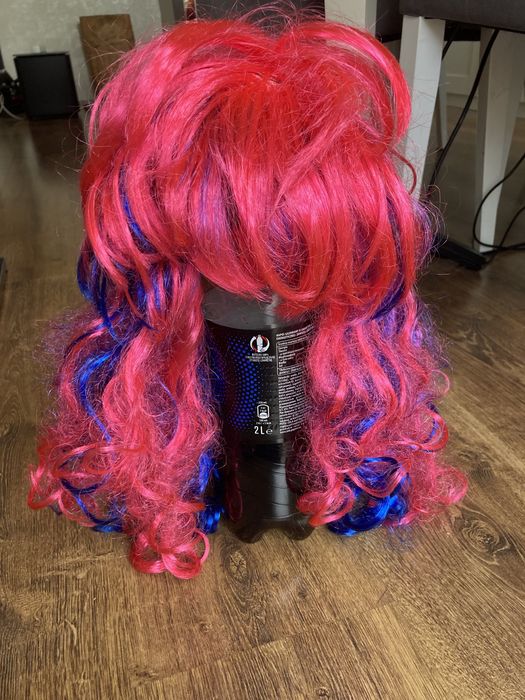 Peruka damska długie włosy rozowe fioletowe